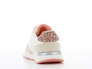 Sneakers fete crem cu steluta glitter