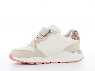 Sneakers fete crem cu steluta glitter