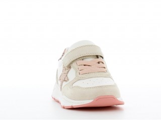 Sneakers fete crem cu steluta glitter