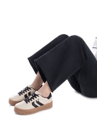 Pantofi casual crem/negru