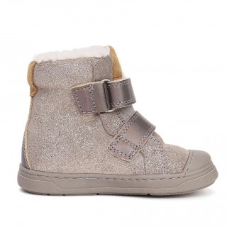 Ghete bej Ponte20 din piele naturala moale sidefata