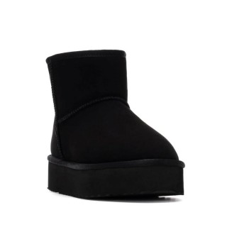 Ghete negre imblanite cu talpa usoara stil "ugg"