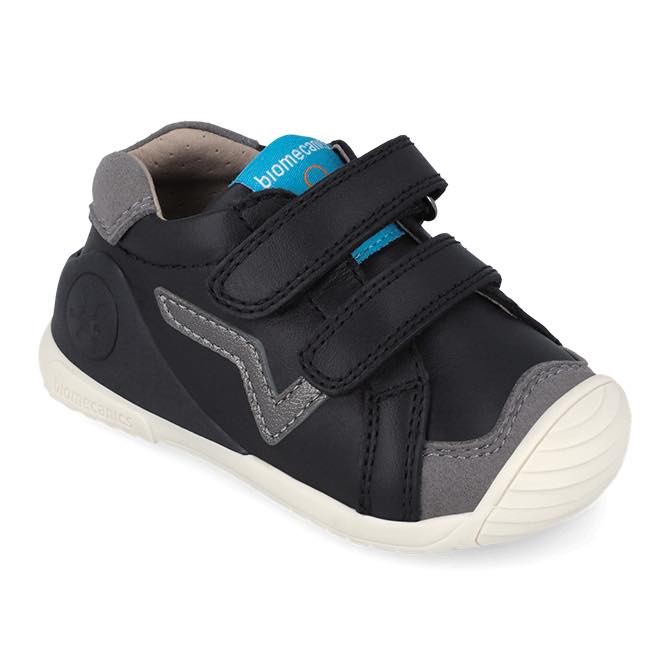Biomecanics Pantofi casual baieti negri dublu scay