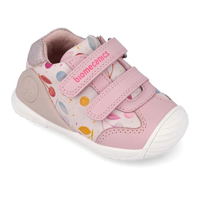 Biomecanics Pantofi casual fete roz cu imprimeu colorat