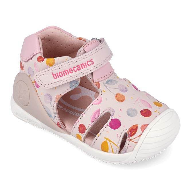 Biomecanics Sandale fete roz cu imprimeu colorat